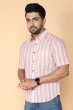 PINK COTTON PRINTED HALF SHIRT