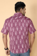 MAUVE COTTON PRINTED HALF SHIRT