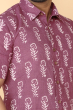 MAUVE COTTON PRINTED HALF SHIRT