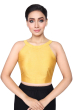 YELLOW COTTON TUSSAR EMBROIDERED BLOUSE