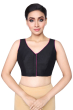 BLACK COTTON TUSSAR EMBROIDERED BLOUSE (Women of India)