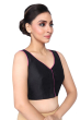 BLACK COTTON TUSSAR EMBROIDERED BLOUSE (Women of India)