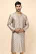 BEIGE JAQUARD LONG KURTA
