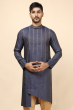 BLUE BHAGALPURI COTTON asymmetric LONG KURTA