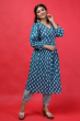 Blue Cotton Printed PANT SET