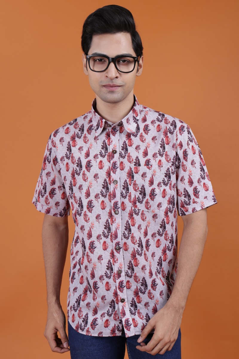 Grey Digital Printed Half Shirt