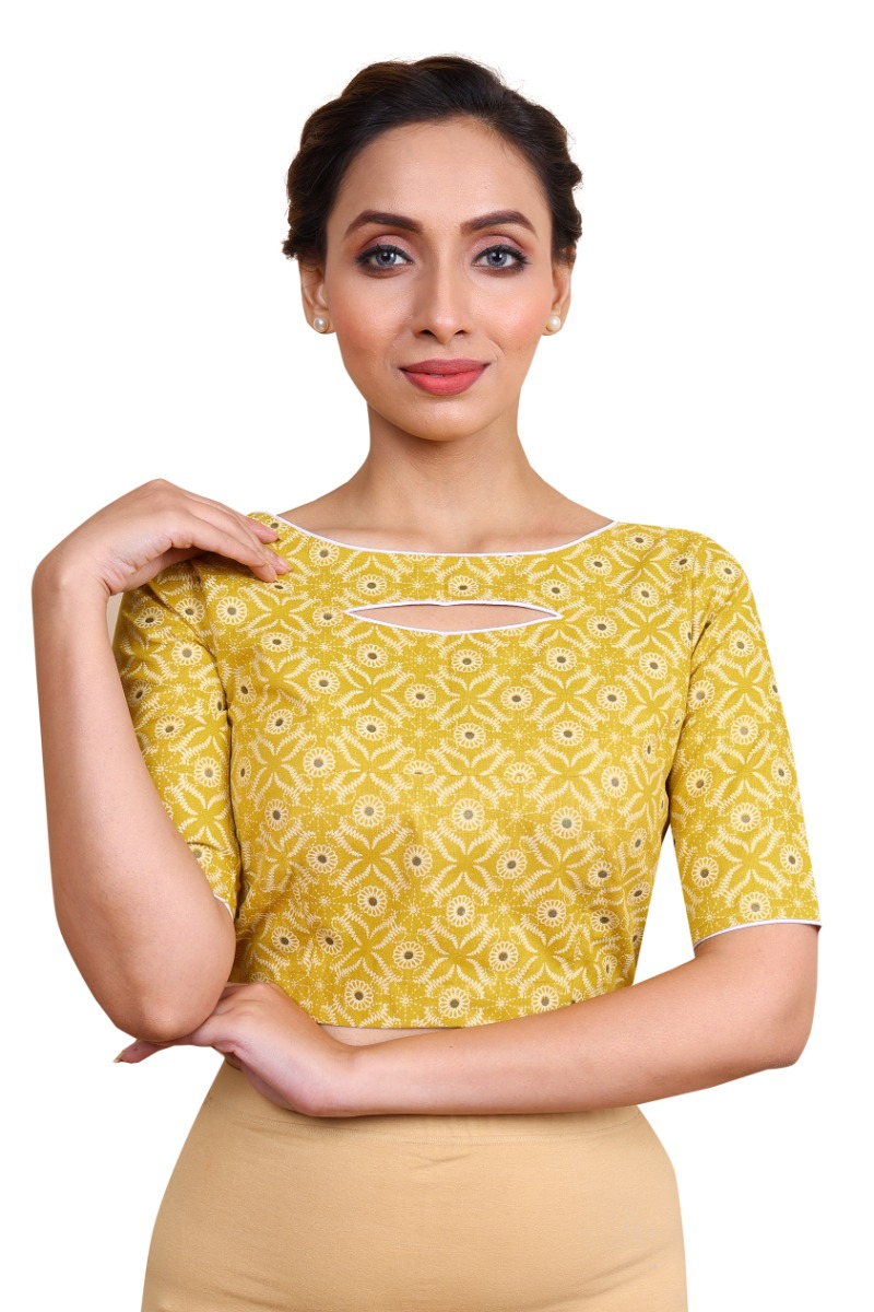 Yellow Flex Printed Blouse