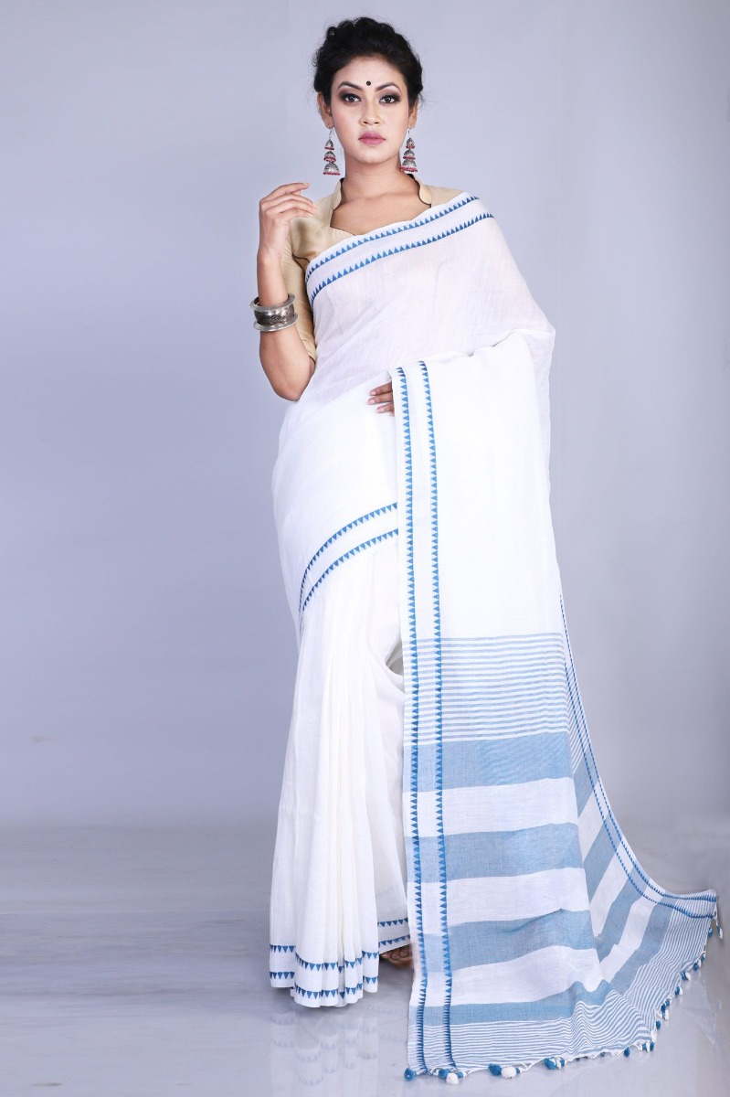 White Cotton Handloom Saree