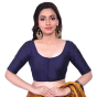 Navy Blue Cotton Tussar Blouse