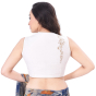 White Cotton Tussar Sleeveless Blouse