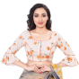 Off White Cotton Printed Blouse