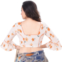 Off White Cotton Printed Blouse
