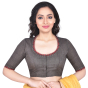  Dark Grey South Cotton Embroidered Blouse