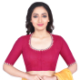  Magenta South Cotton Embroidered Blouse