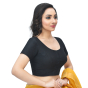Cotton Black Tussar Solid Blouse 
