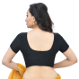 Cotton Black Tussar Solid Blouse 