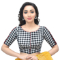 Black & White Cotton Embroidered Blouse