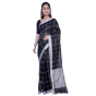 Black Checkered Linen Saree
