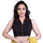 Black Cotton Ikkat Blouse