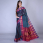 Dark Green Cotton Silk Gadwal Saree