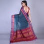 Dark Green Cotton Silk Gadwal Saree