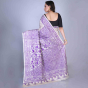 Off White Kantha Stitch Silk Saree 