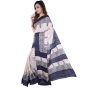 Beige Tussar Silk Printed Saree