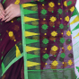 Maroon Cotton Jamdani Saree